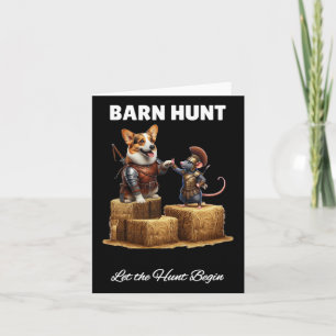 Byrn Hunt Lover - Cute Warrior Rat And Corgi Dog  Card