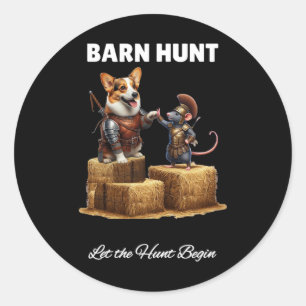 Byrn Hunt Lover - Cute Warrior Rat And Corgi Dog Classic Round Sticker