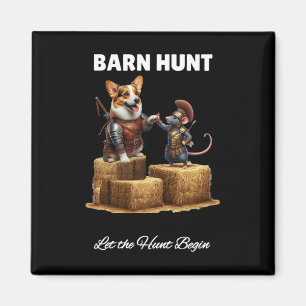 Byrn Hunt Lover - Cute Warrior Rat And Corgi Dog Magnet