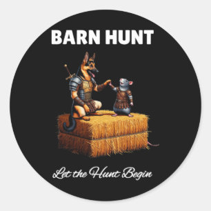 Byrn Hunt Lover - Cute Warrior Rat And German Shep Classic Round Sticker