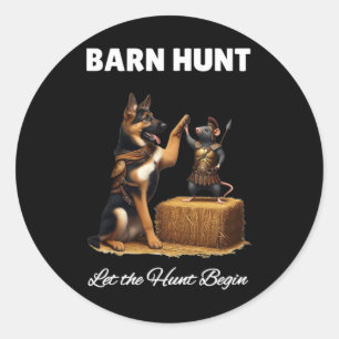 Byrn Hunt Lover - Cute Warrior Rat And German Shep Classic Round Sticker