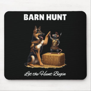 Byrn Hunt Lover - Cute Warrior Rat And German Shep Mouse Mat