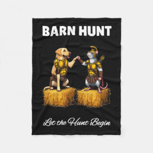 Byrn Hunt Lover - Cute Warrior Rat And Yellow Labr Fleece Blanket