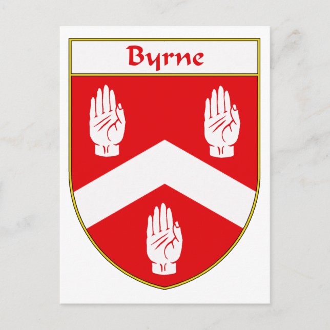 Byrne Coat of Arms/Family Crest Postcard (Front)