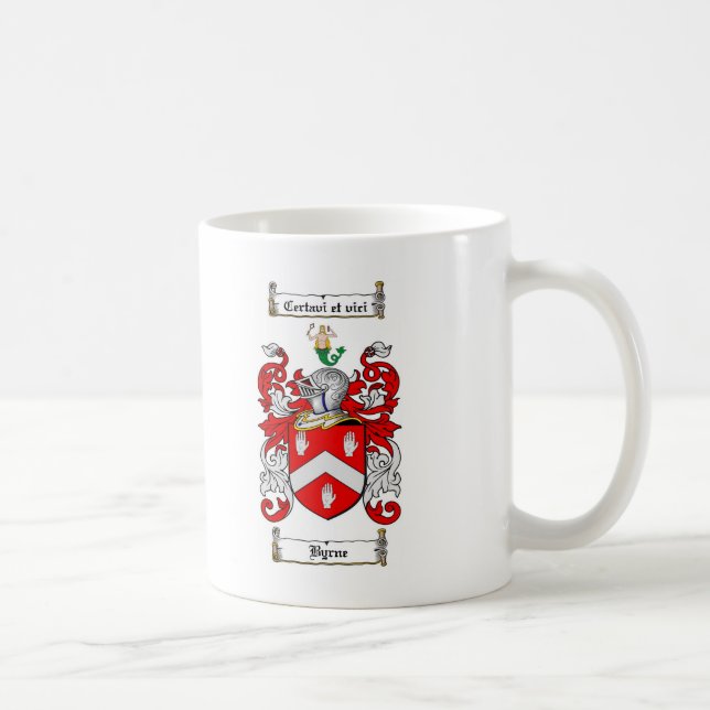 BYRNE FAMILY CREST -  BYRNE COAT OF ARMS COFFEE MUG (Right)