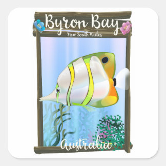 Byron Bay Australia travel poster. Square Sticker