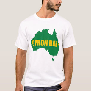 Byron Bay Green and Gold Map T-Shirt