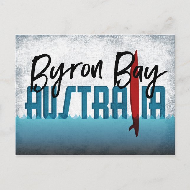 Byron Bay  Postcard Australia Surfboard (Front)