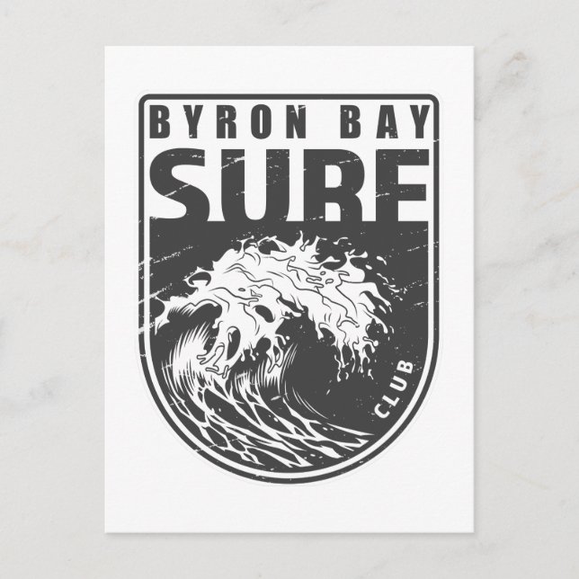 Byron Bay Surf Club Australia Emblem Postcard (Front)