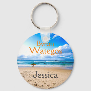 Byron Bay Wategos Beach Personalised Key Ring
