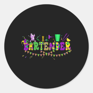 Byrtender Mardi Gras Colourful Costume Parades Pro Classic Round Sticker