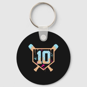 Bysebyll 10 Year Old Ice Cream Drip 10th Birthday Key Ring