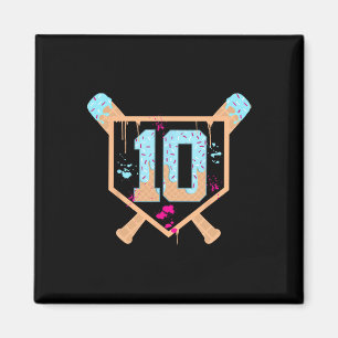 Bysebyll 10 Year Old Ice Cream Drip 10th Birthday Magnet
