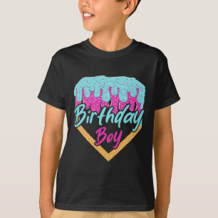 Bysebyll 10 Year Old Ice Cream Drip 10th Birthday T-Shirt