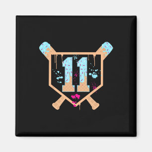 Bysebyll 11 Year Old Ice Cream Drip 11th Birthday  Magnet
