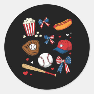 Bysebyll 4th Of July Coquette Bow Women Girls Byse Classic Round Sticker
