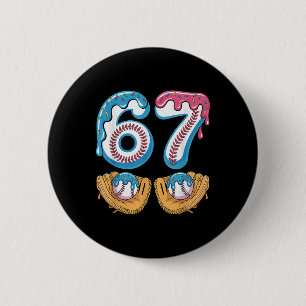 Bysebyll 67 - Ice Cream Drip 67 Meme Funny Player  6 Cm Round Badge
