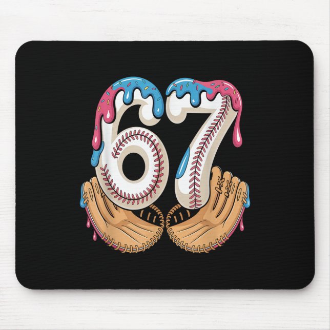 Bysebyll 67 - Ice Cream Drip 67 Meme Funny Player  Mouse Mat (Front)