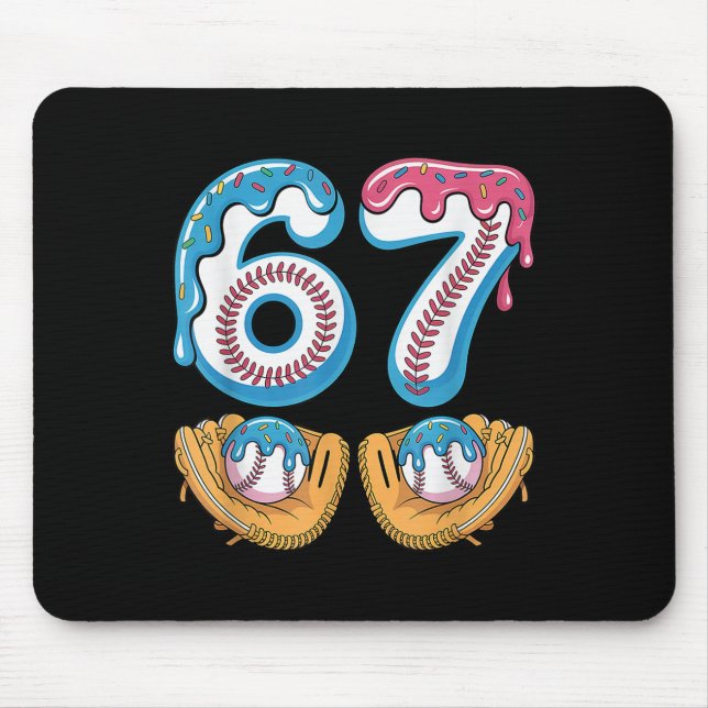 Bysebyll 67 - Ice Cream Drip 67 Meme Funny Player  Mouse Mat (Front)