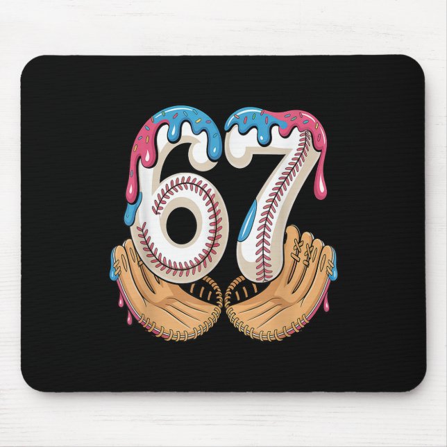 Bysebyll 67 - Ice Cream Drip 67 Meme Funny Player  Mouse Mat (Front)