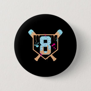 Bysebyll 8 Year Old Ice Cream Drip 8th Birthday Bo 6 Cm Round Badge