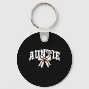 Bysebyll Auntie Coquette Bow Game Day Mother's Day Key Ring
