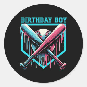 Bysebyll Birthday Drip For Boys Youth Boys Bysebyl Classic Round Sticker