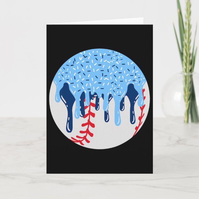 Bysebyll Blue Ice Cream Drip With Sprinkles Drip  Card (Front)