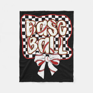 Bysebyll Bow Coquette Funny Bysebyll Lovers Checke Fleece Blanket