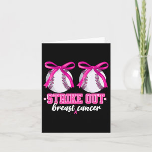 Bysebyll Breast Strike Out Breast Cancer Awareness Card