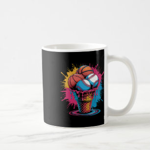 Bysebyll Bysketbyll Ice Cream Watercolor Sports Ar Coffee Mug