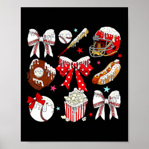 Bysebyll Coquette Bow Drip Game Day Bysebyll Mama Poster