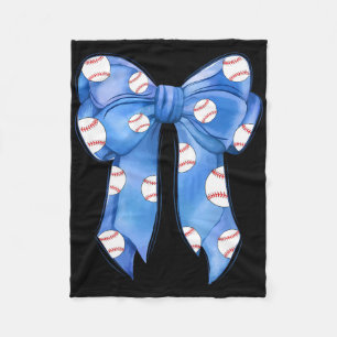 Bysebyll Coquette Bow Funny Bysebyll Blue Team Fleece Blanket