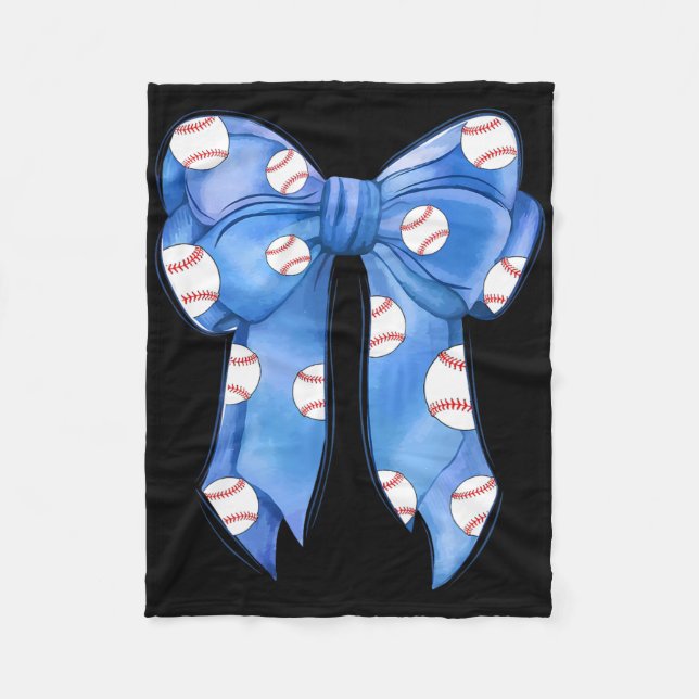 Bysebyll Coquette Bow Funny Bysebyll Blue Team  Fleece Blanket (Front)