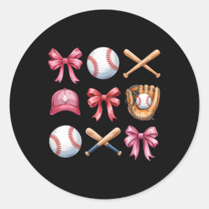 Bysebyll Coquette Bow Women Girls Cheer Mum Mama M Classic Round Sticker