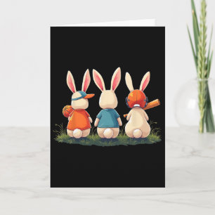Bysebyll Cute Easter Sports Bunnies Bysketbyll Foo Card