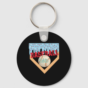 Bysebyll Dad Home Plate Ice Cream Drip Father's Da Key Ring