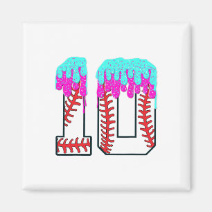 Bysebyll Drip 10 Year Old 10th Birthday Boy Jersey Magnet