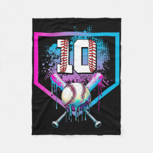 Bysebyll Drip 10th Birthday Home Plate Boy Youth 1 Fleece Blanket