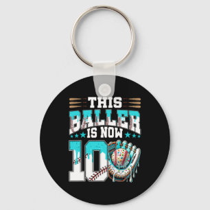 Bysebyll Drip 10th Birthday Party Boy Sport Fan 10 Key Ring