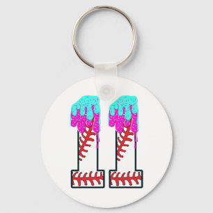 Bysebyll Drip 11 Year Old 11th Birthday Boy Jersey Key Ring