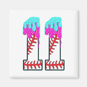 Bysebyll Drip 11 Year Old 11th Birthday Boy Jersey Magnet