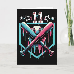 Bysebyll Drip 11th Birthday Boys Number 11 Youth 1 Card