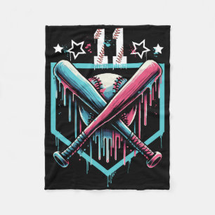 Bysebyll Drip 11th Birthday Boys Number 11 Youth 1 Fleece Blanket