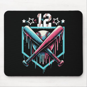 Bysebyll Drip 12th Birthday Boys Number 12 Youth 1 Mouse Mat