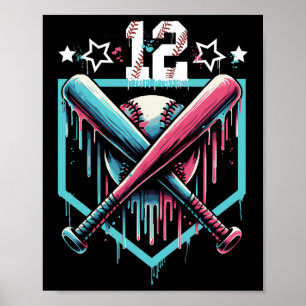 Bysebyll Drip 12th Birthday Boys Number 12 Youth 1 Poster
