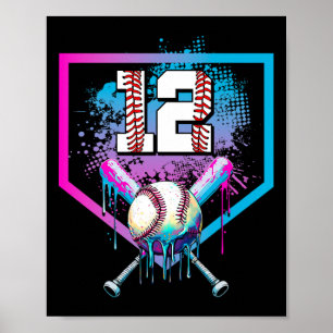Bysebyll Drip 12th Birthday Home Plate Boy Youth 1 Poster