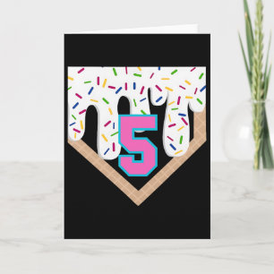 Bysebyll Drip 5th Birthday Home Plate Boys Youth 5 Card