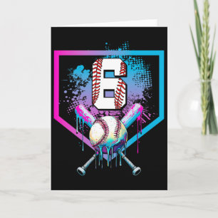 Bysebyll Drip 6th Birthday Home Plate Boys Youth 6 Card