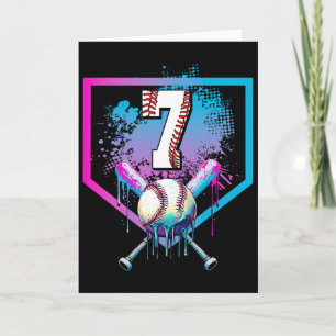 Bysebyll Drip 7th Birthday Home Plate Boys Youth 7 Card